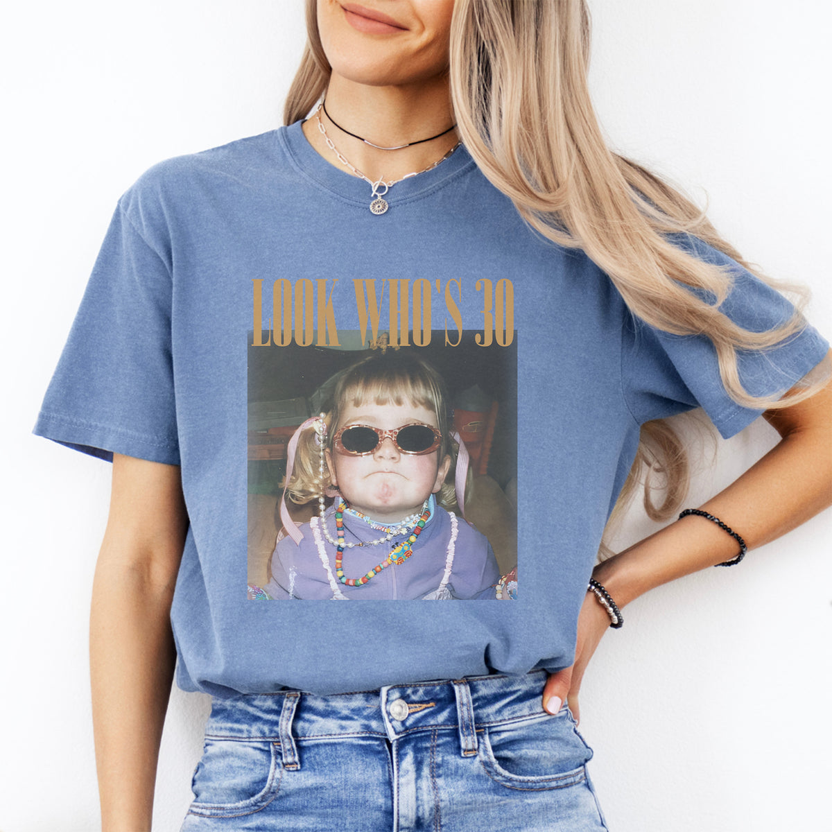 Custom Photo Vintage Birthday Tee