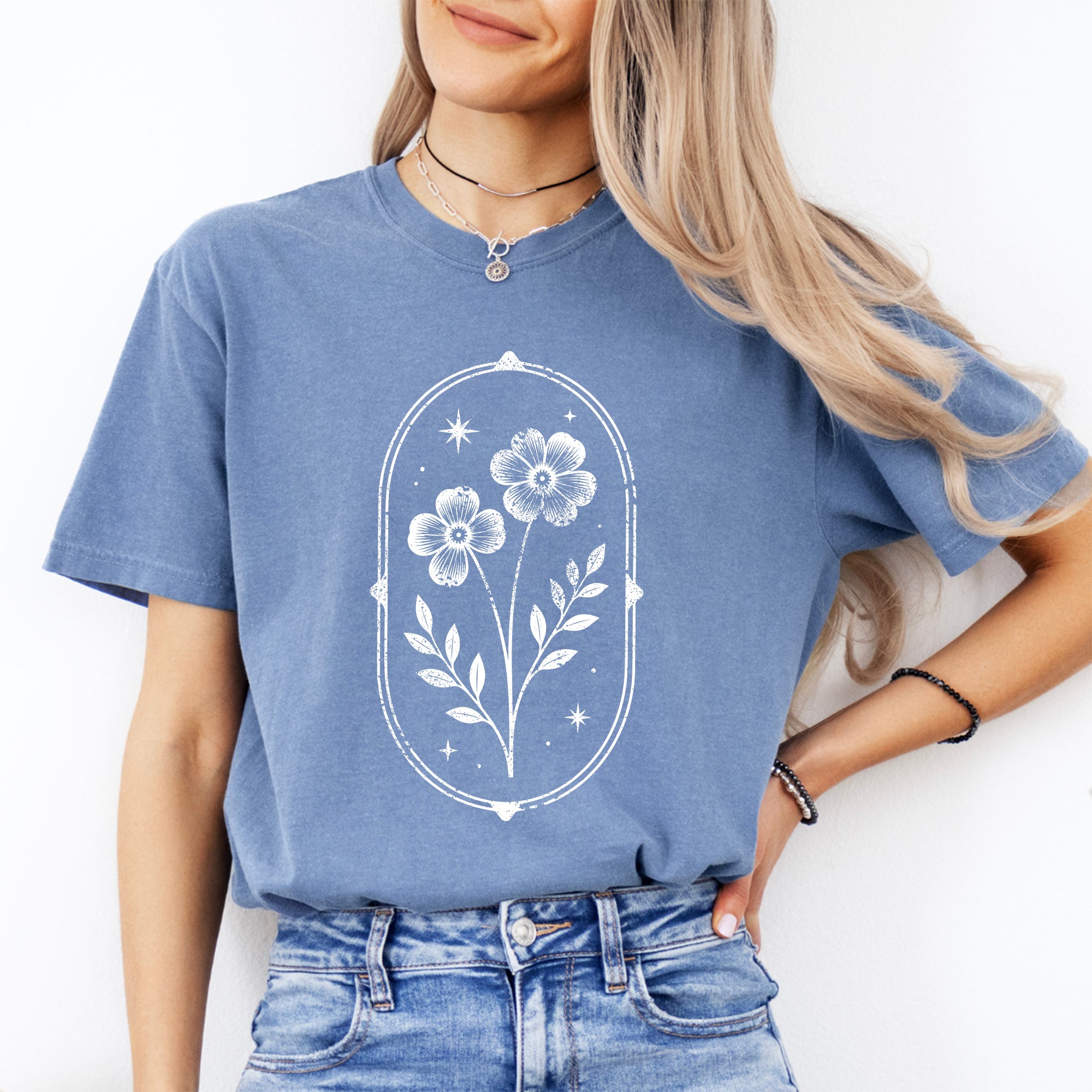 Vintage Linocut Flower Tee