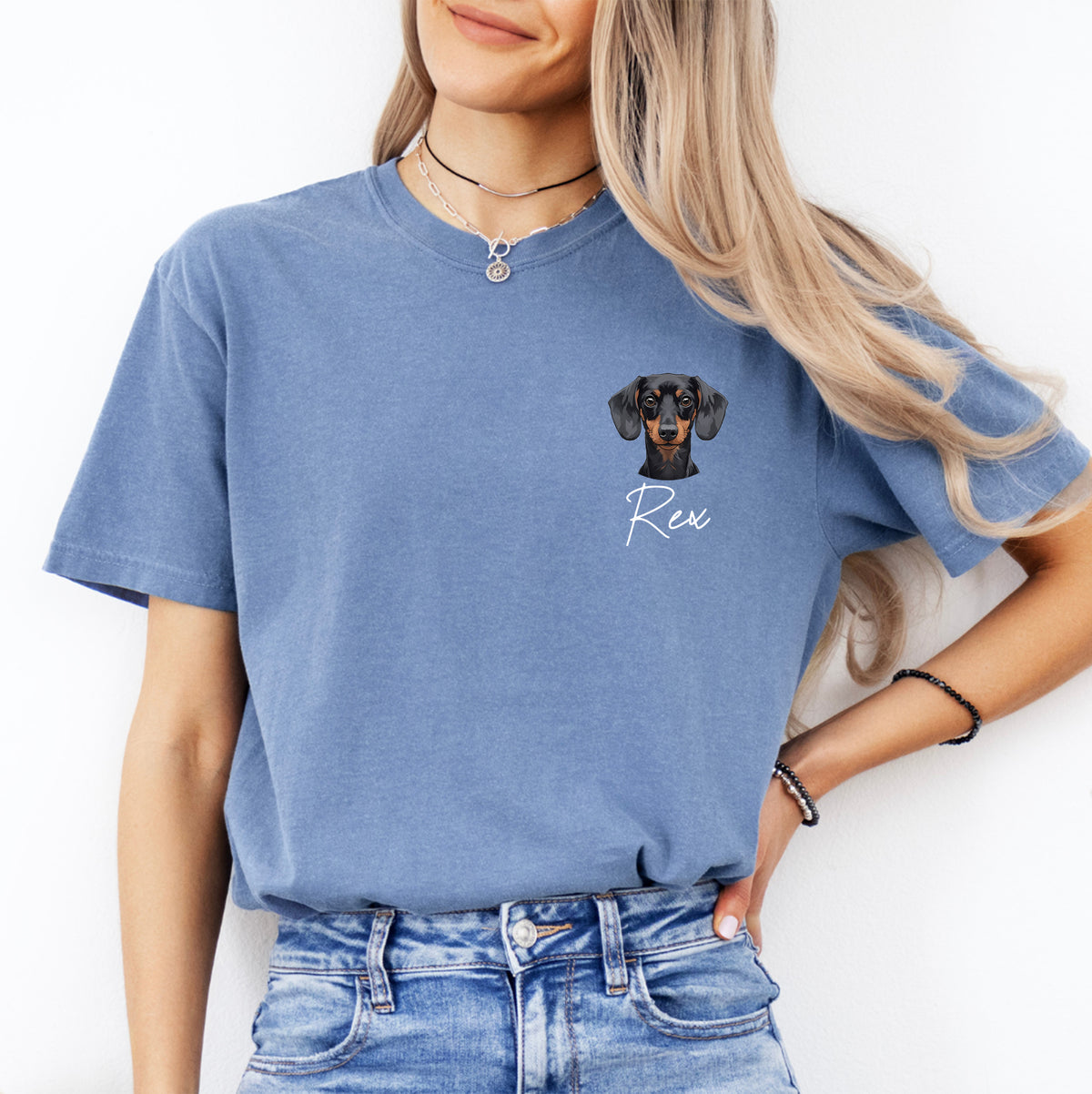 T-Shirt mit personalisiertem Haustierfoto und Namen