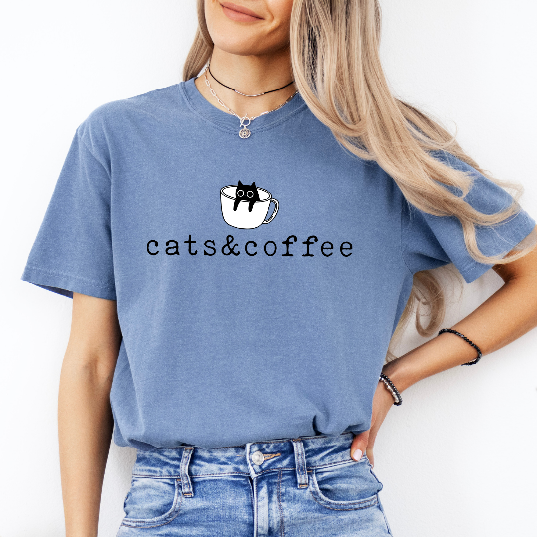 Cats And Coffee Tee