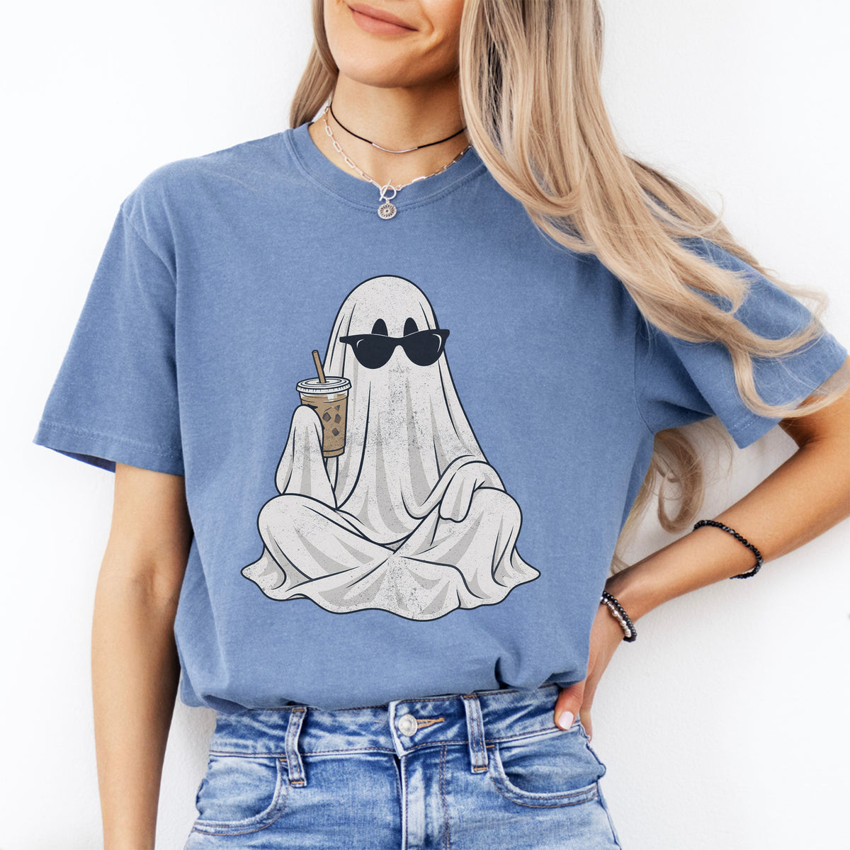 T-shirt « Fantôme buvant du café »