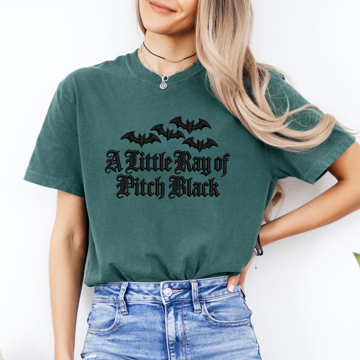 "A Little Ray of Pitch Black" – Gothic Bats Graphic Tee