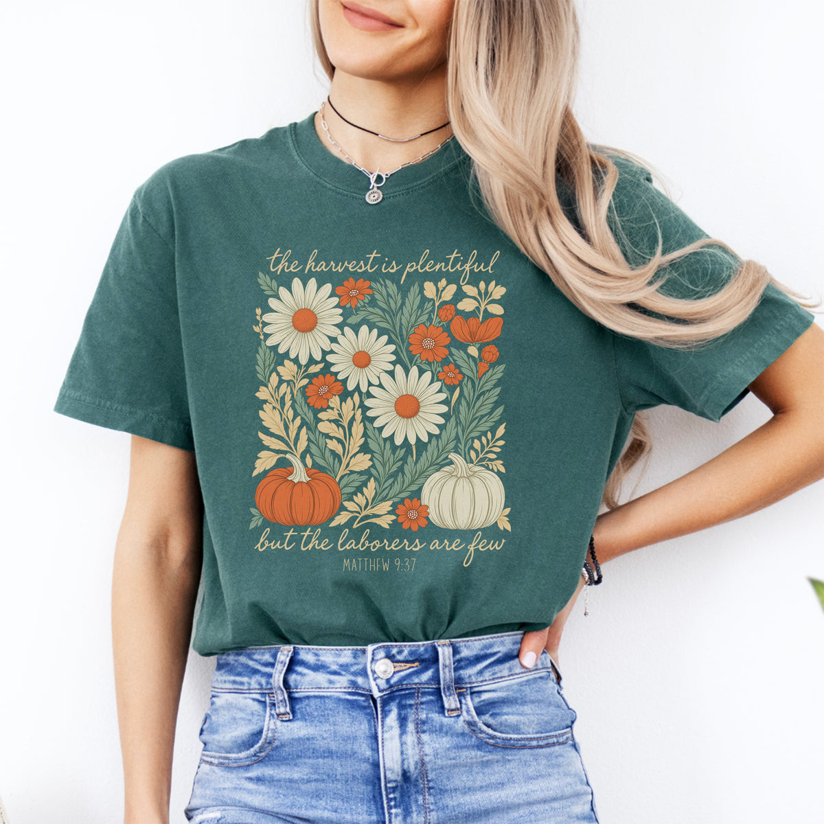 The Harvest Is Plentiful Christian Harvest Graphic Tee