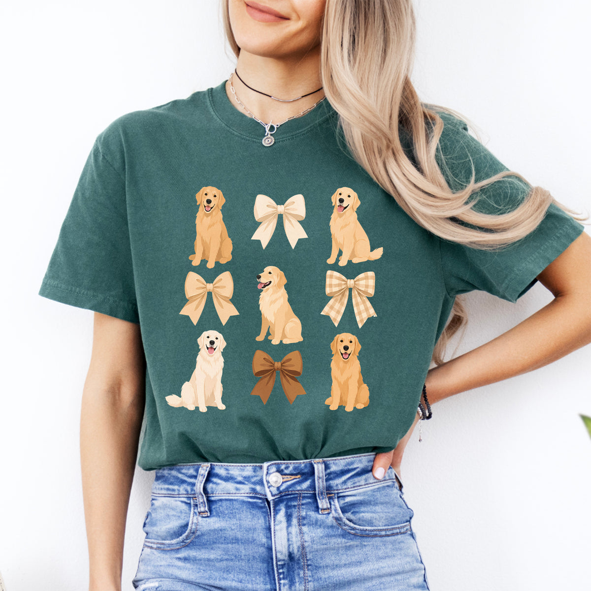 Golden-Retriever-Coquette-T-Shirt