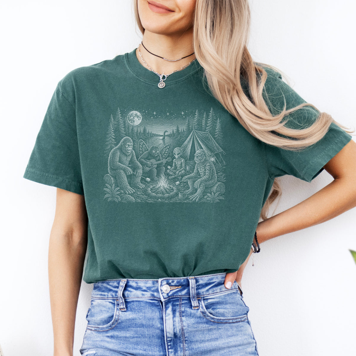 Funny Cryptid Camping Tee
