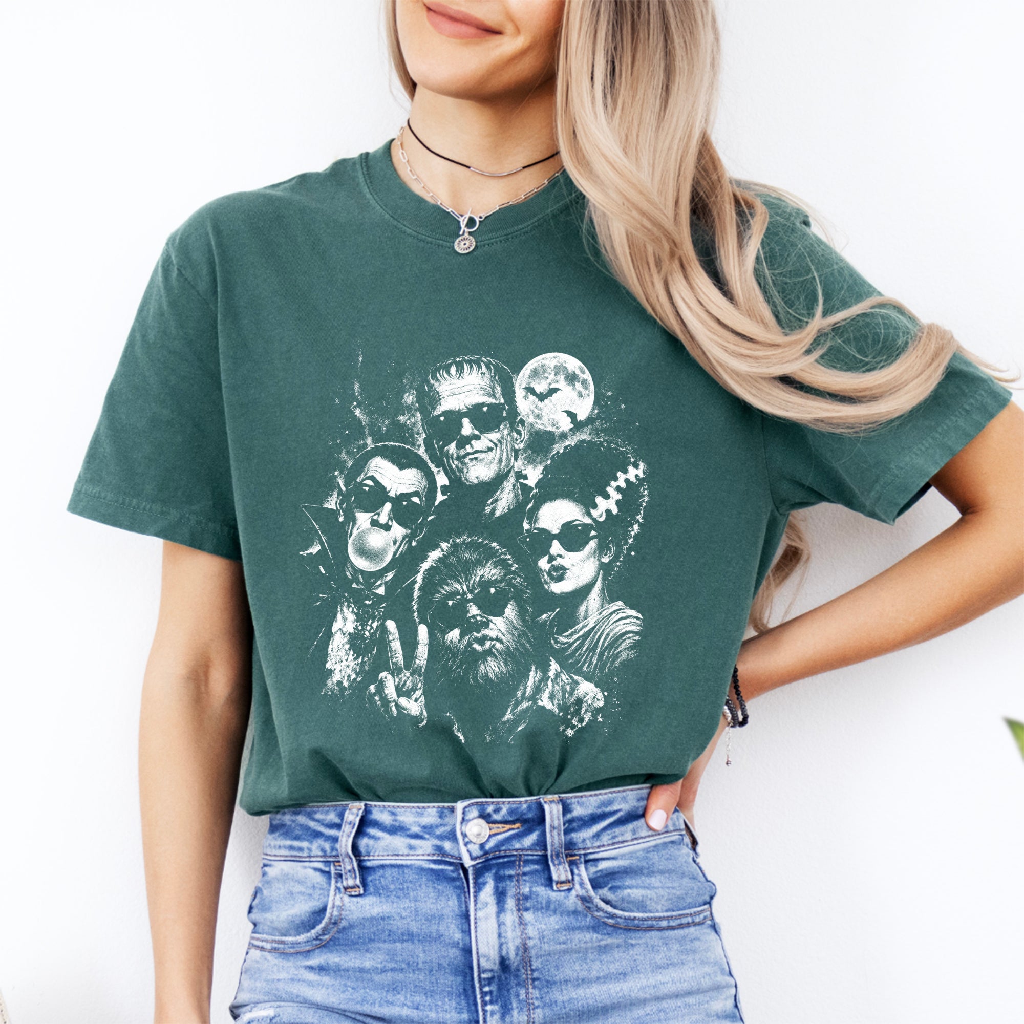 Retro Halloween Monster Selfie Tee