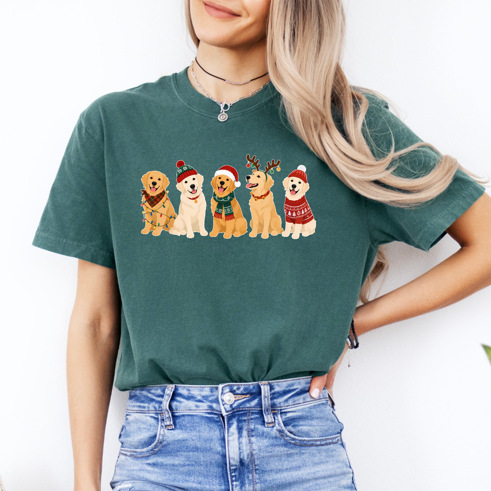 T-shirt de Noël Golden Retriever