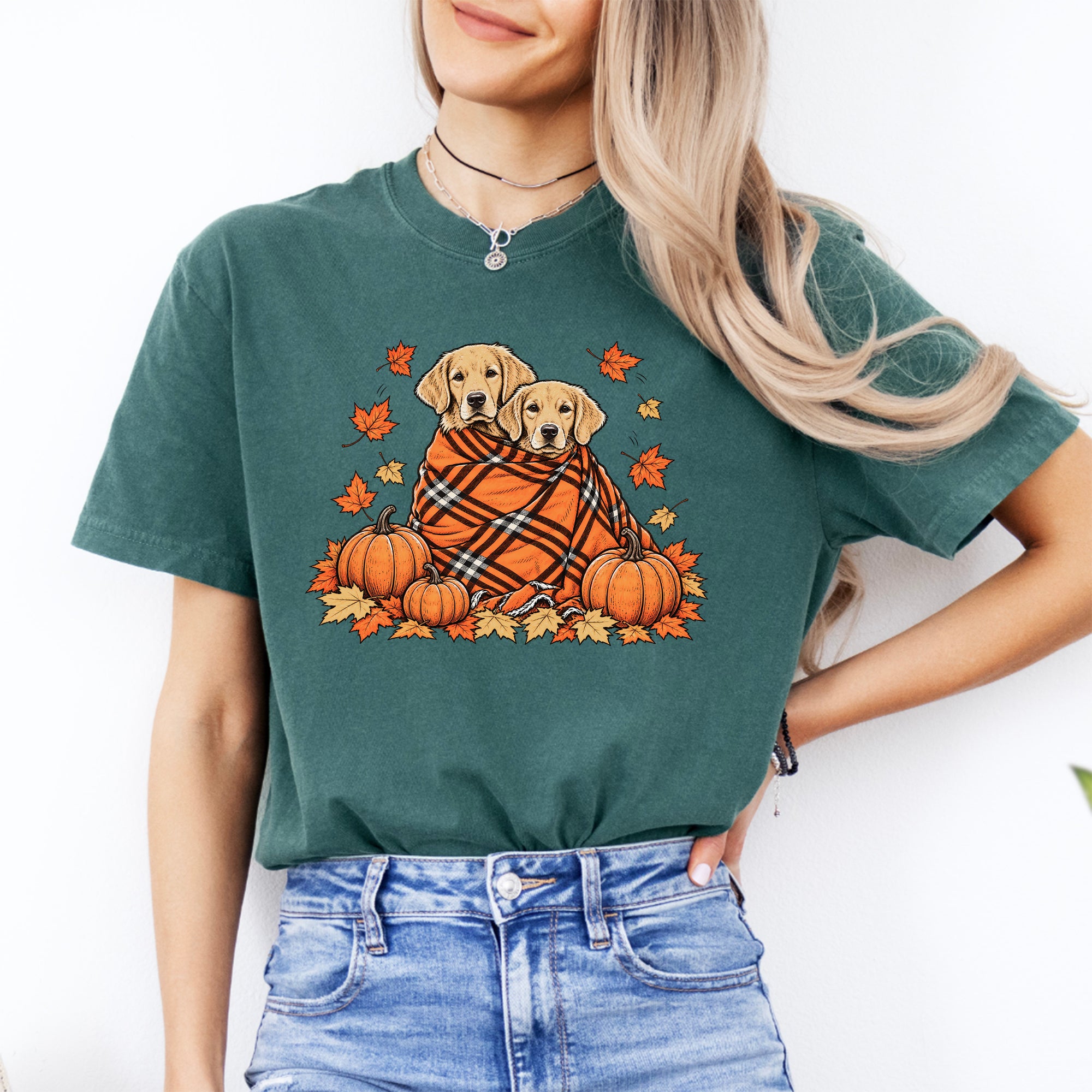 T-shirt d’automne Golden Retriever