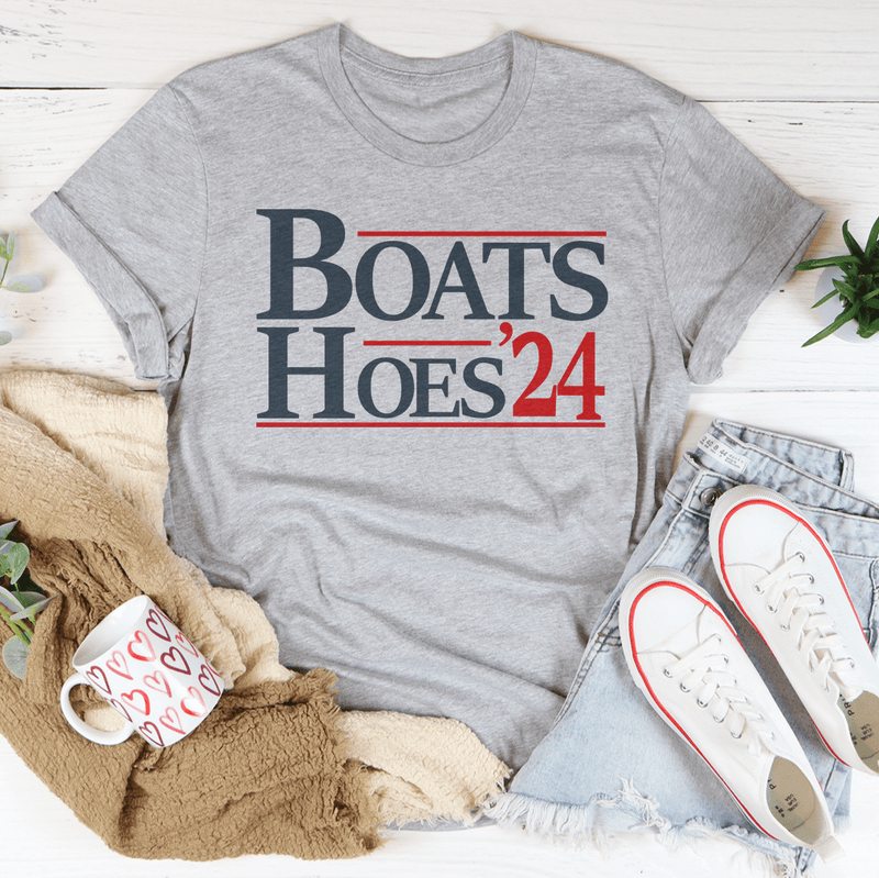 Boats Hoes 24 Tee Athletic Heather / S Peachy Sunday T-Shirt