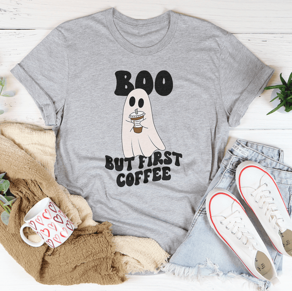 Boo But First Coffee Tee Athletic Heather / S Peachy Sunday T-Shirt