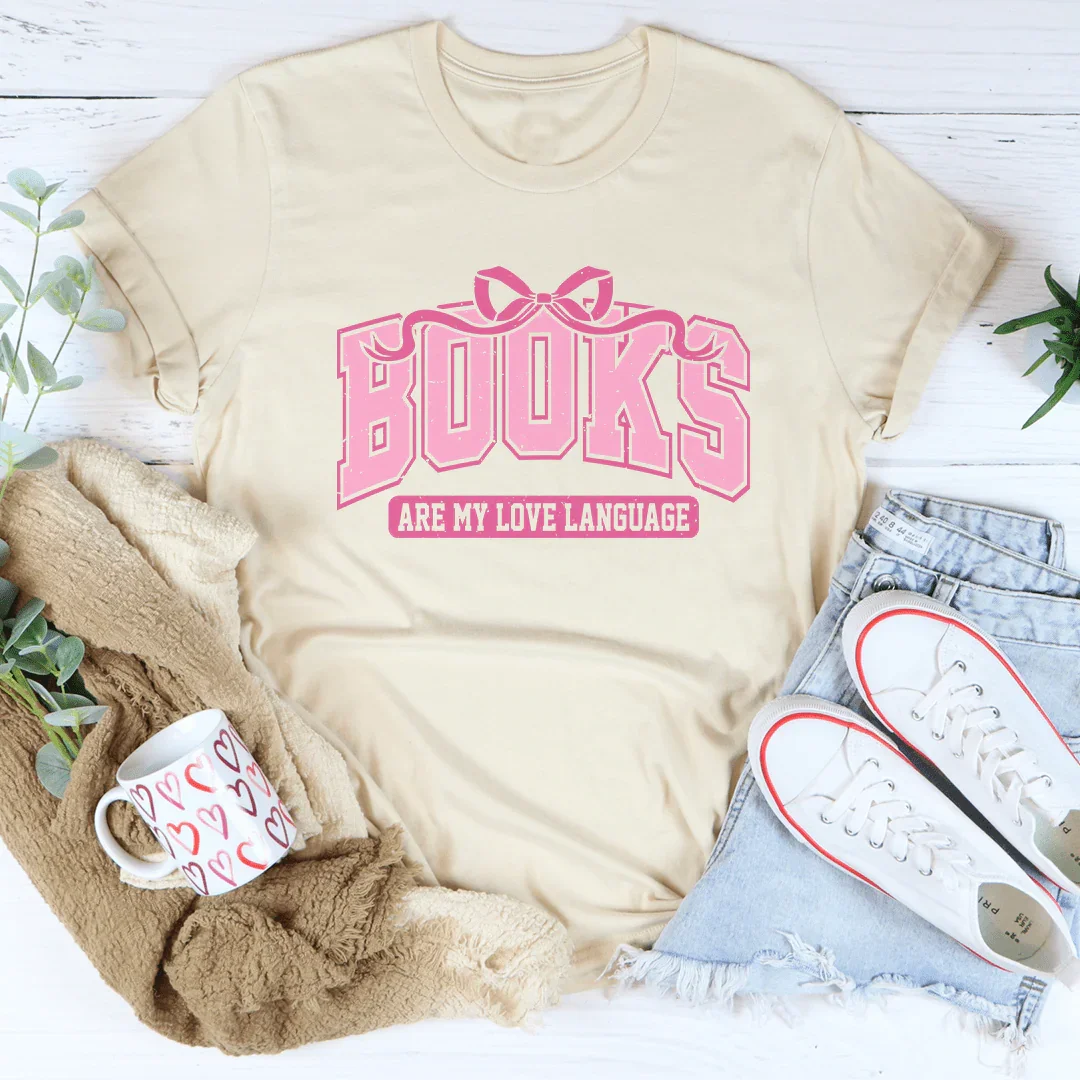 Books Are My Love Language Tee Soft Cream / S Peachy Sunday T-Shirt