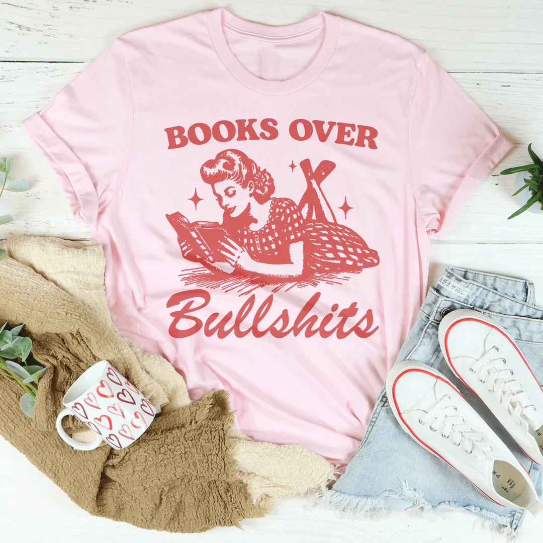 Books Over B.S Tee Pink / S Peachy Sunday T-Shirt