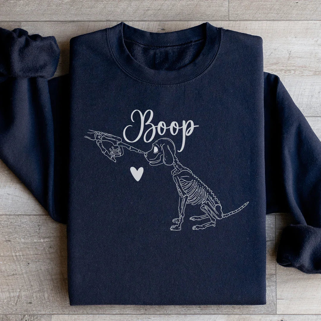 Boop Cute Dog Sweatshirt Black / S Peachy Sunday T-Shirt