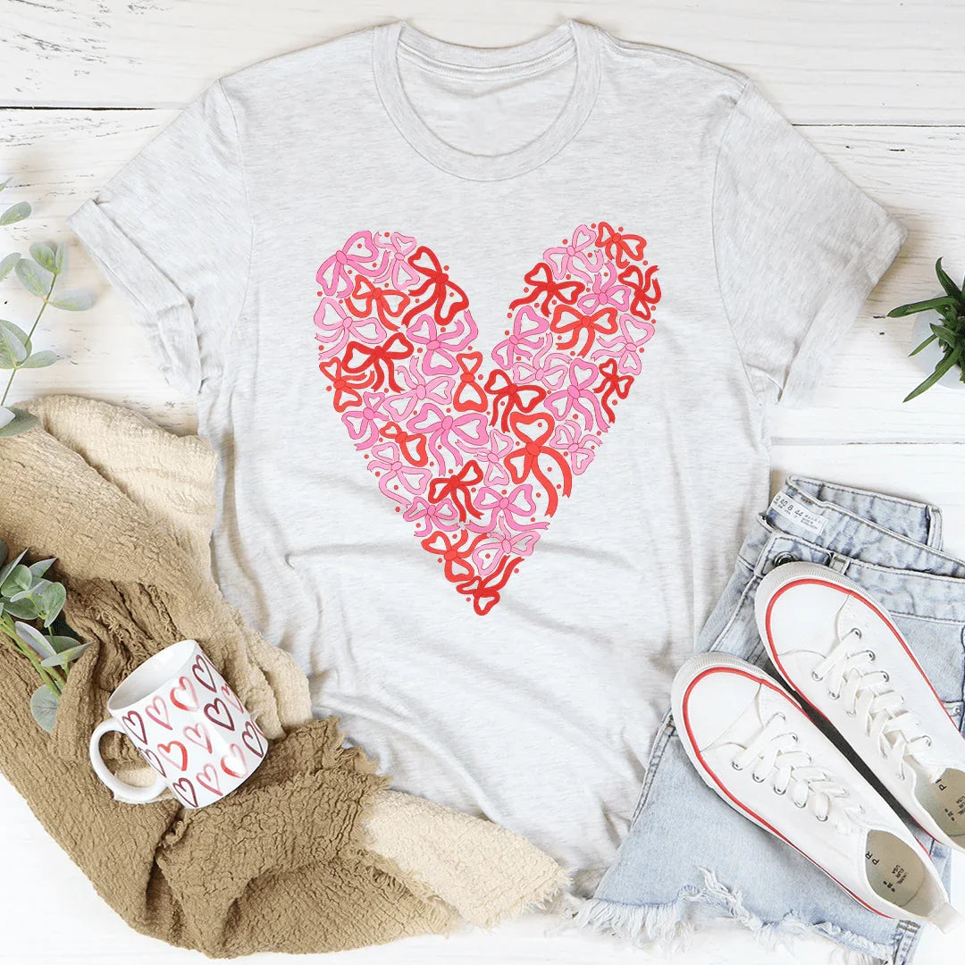 Bow Heart Tee White / S Peachy Sunday T-Shirt