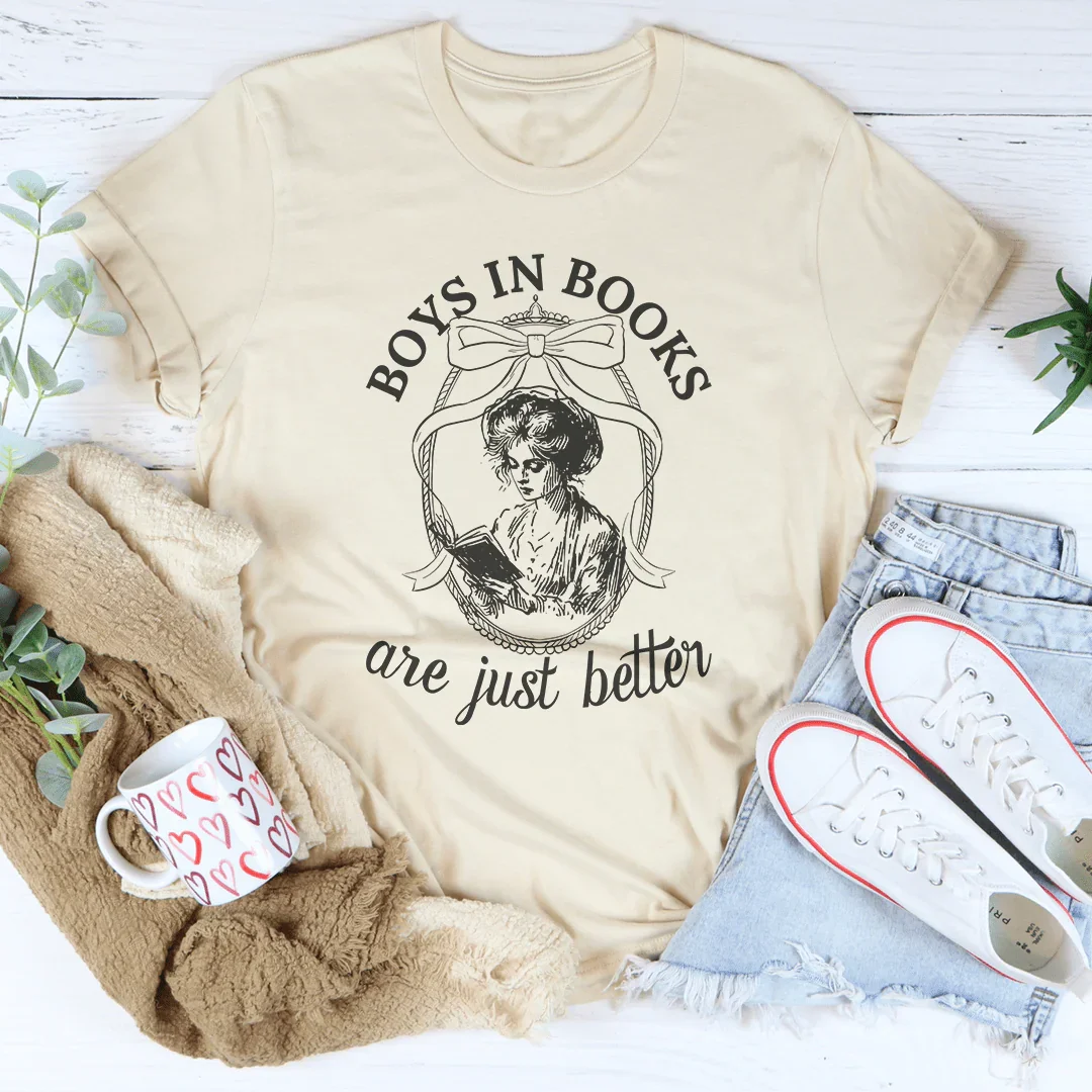 Boys In Books Are Just Better Tee Soft Cream / S Peachy Sunday T-Shirt