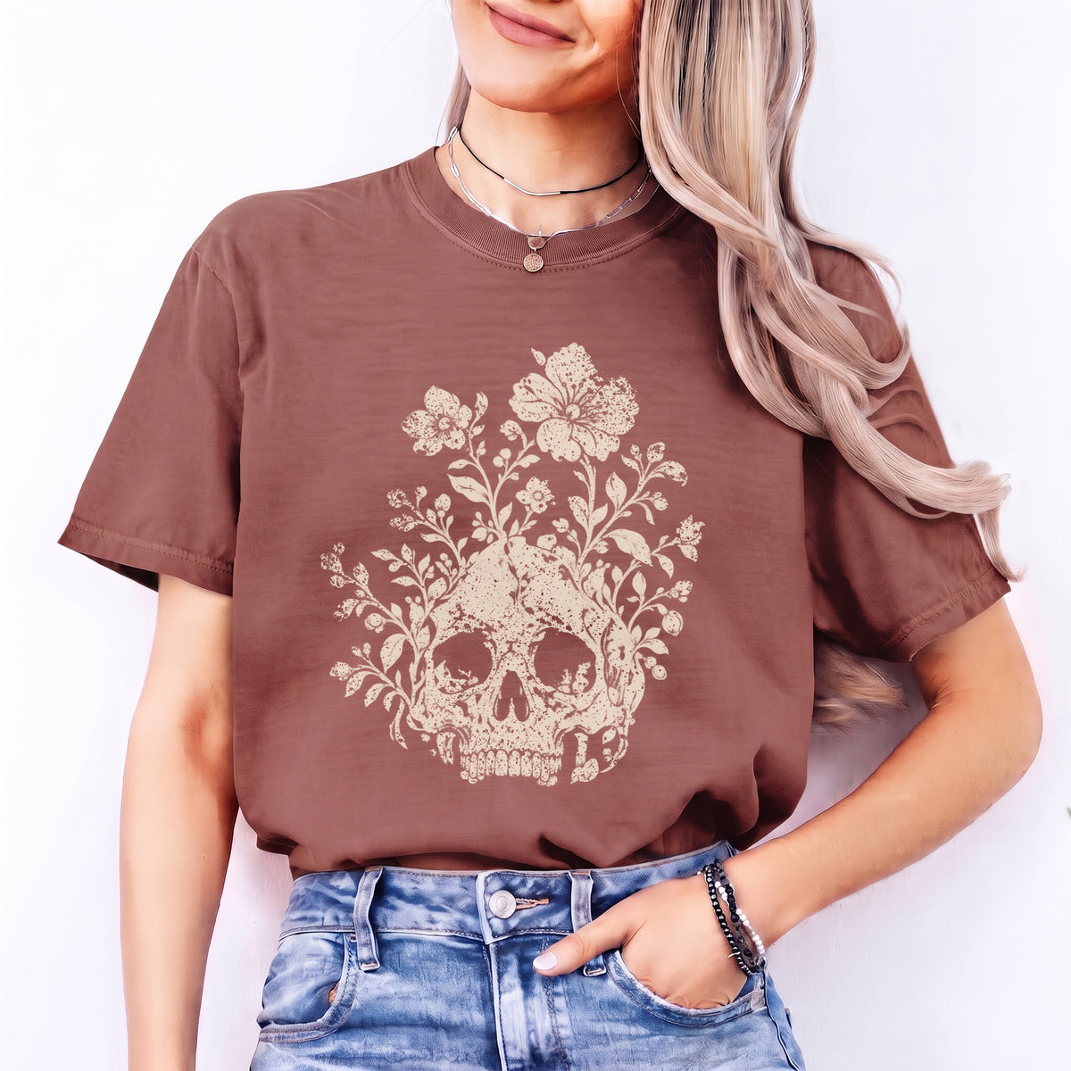Floral Skull Tee