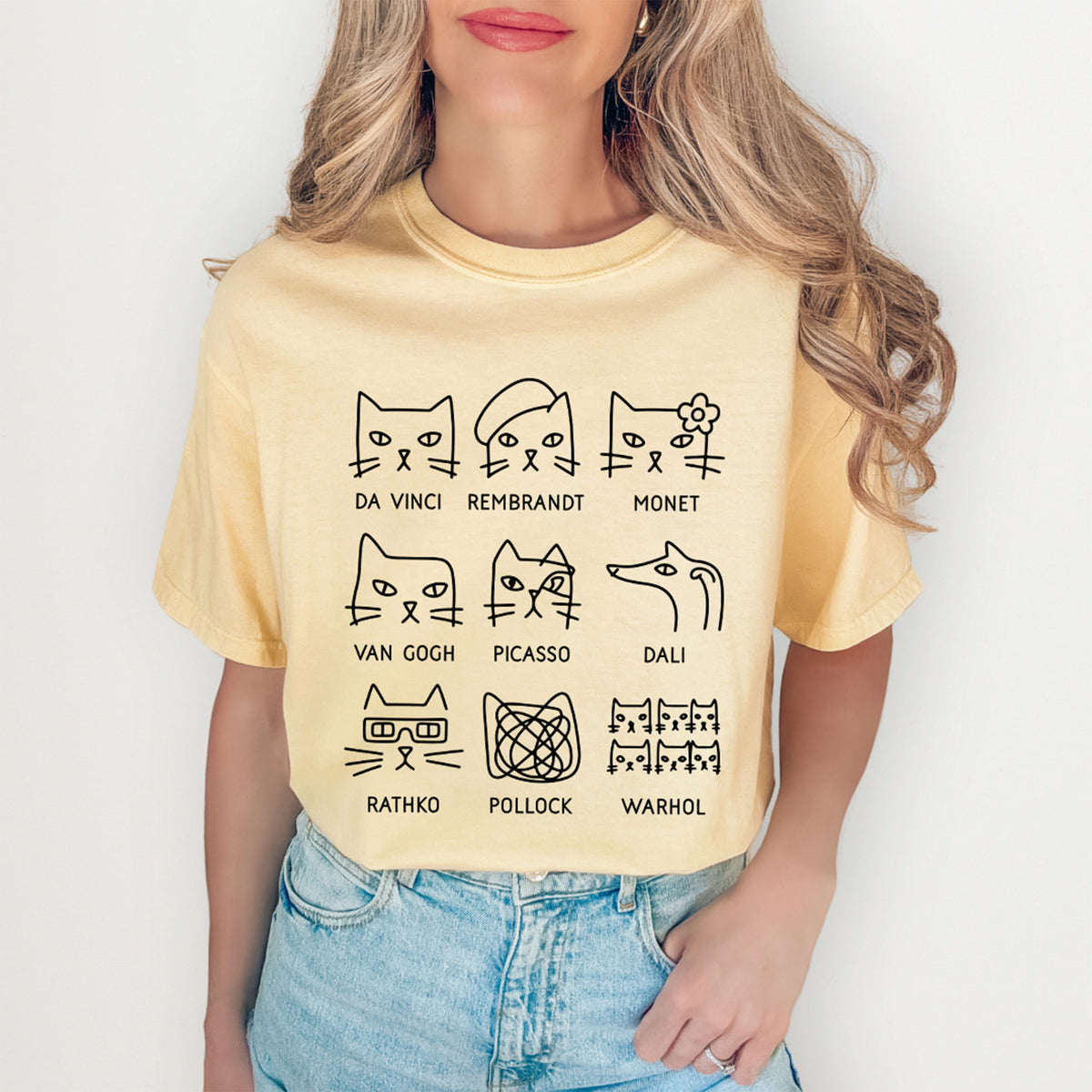 Grafik-Shirt „Berühmte Maler als Katzen“ zur Kunstgeschichte