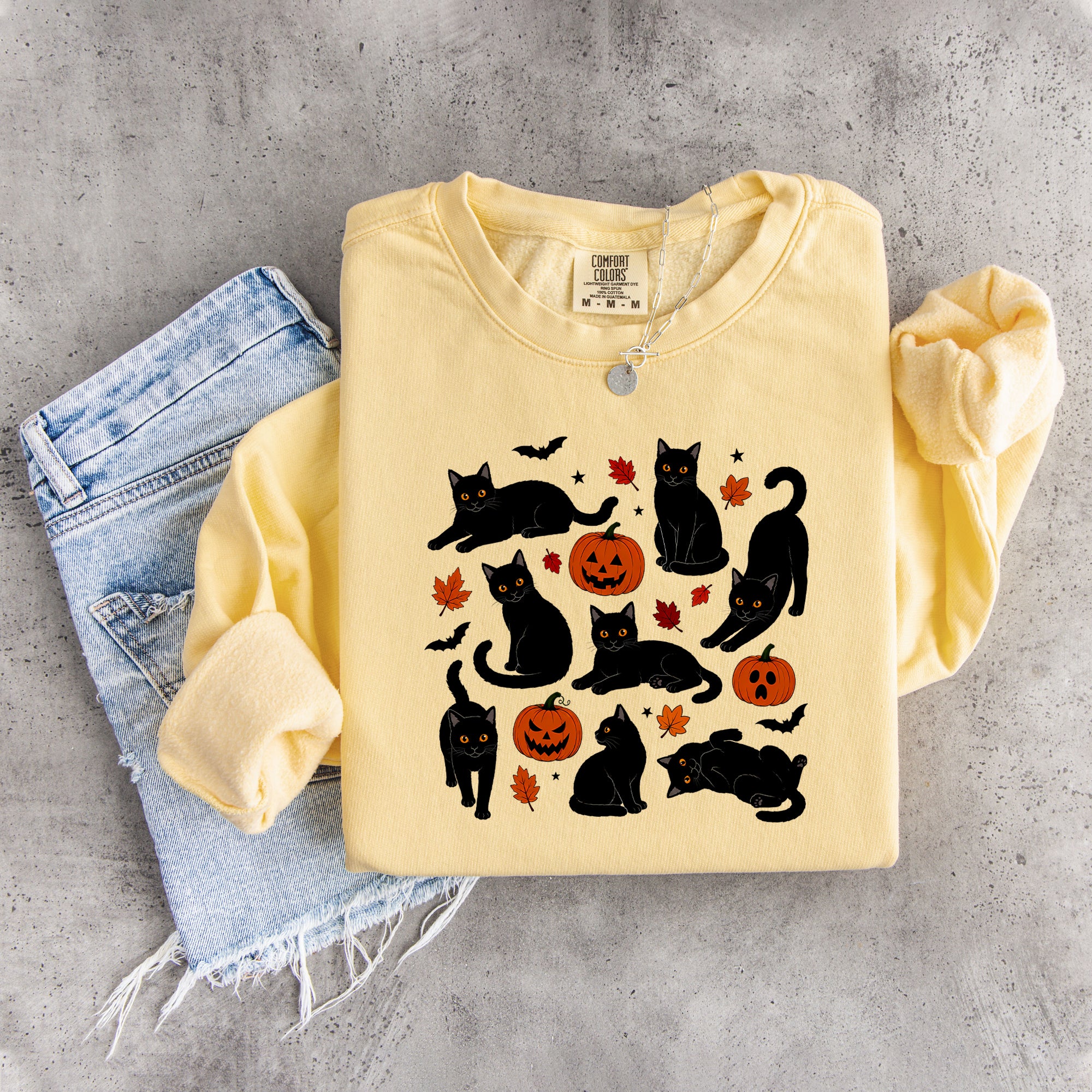 Sudadera de gato otoñal con calabaza