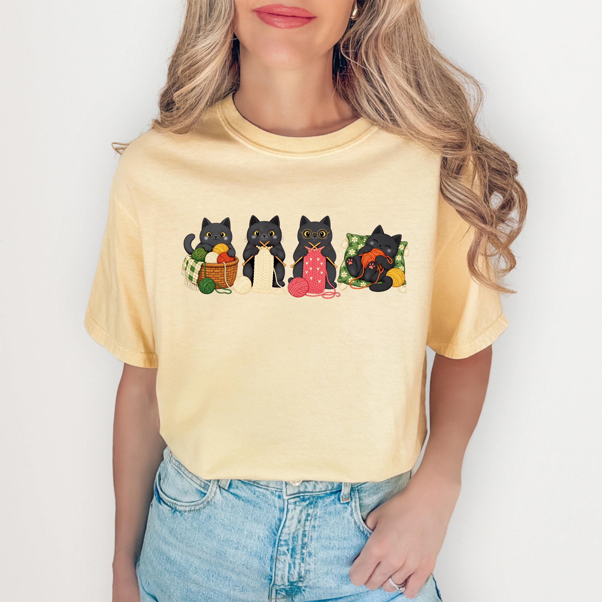 Black Cats Knitting Tee