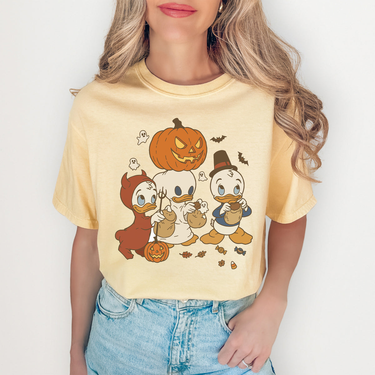 Camiseta vintage de los sobrinos del Pato Donald para la temporada espeluznante
