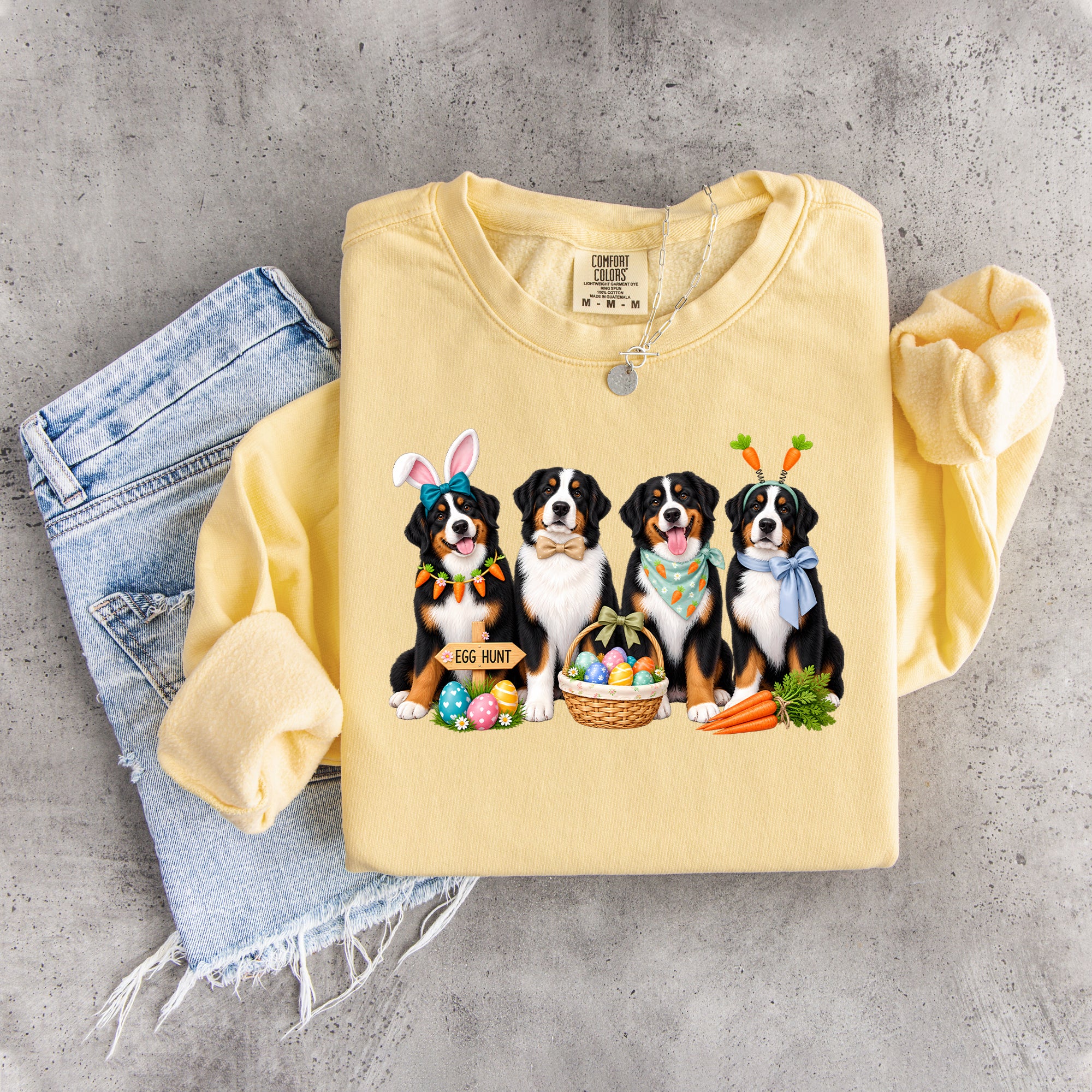 Oster-Sweatshirt mit Berner Sennenhund