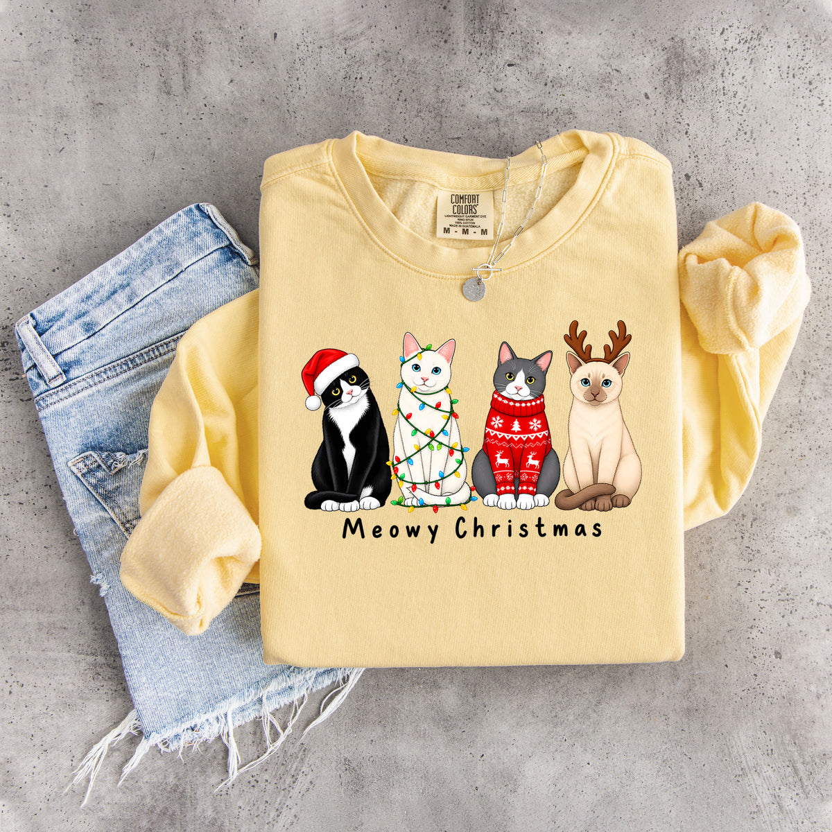 „Meowy Christmas“-Sweatshirt