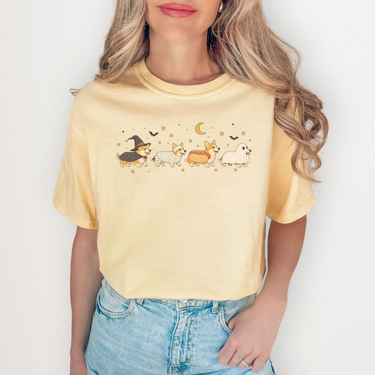 T-Shirt mit Halloween-Corgi-Kostümen