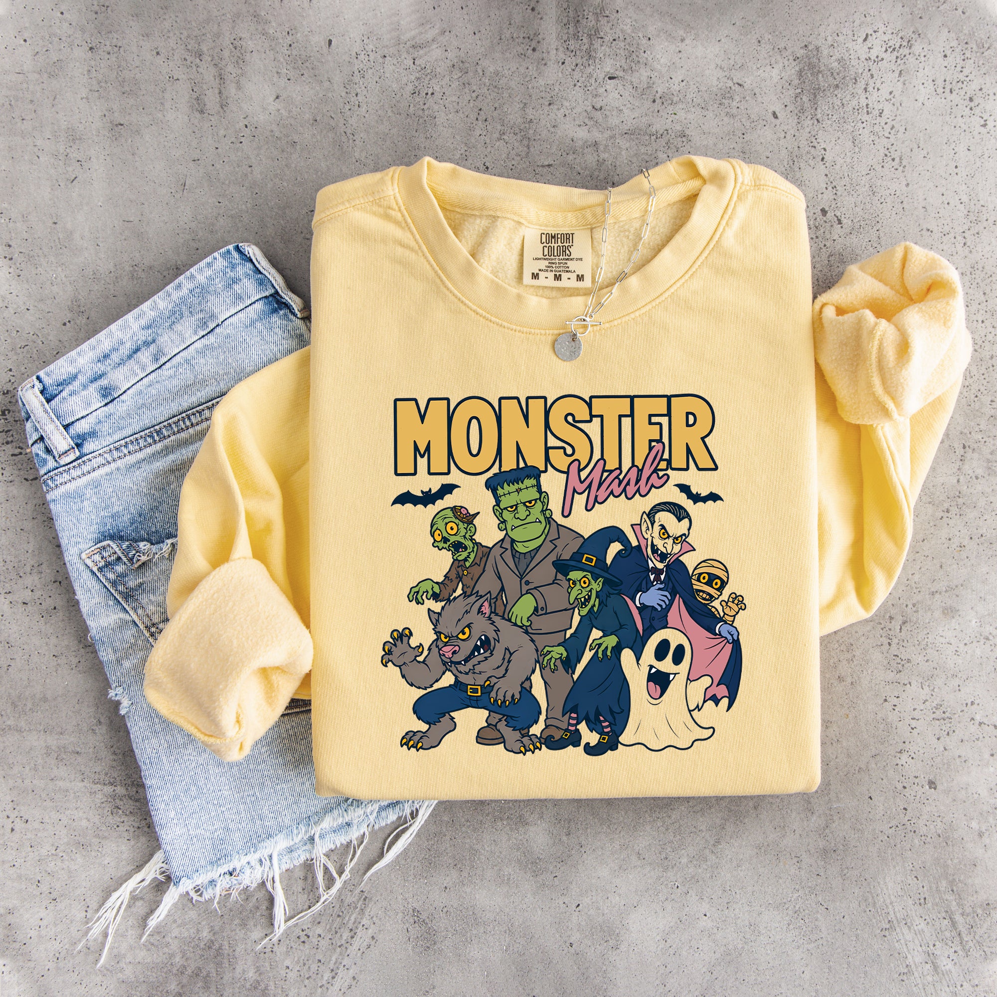 Retro-Halloween-Sweatshirt „Monster Mash“