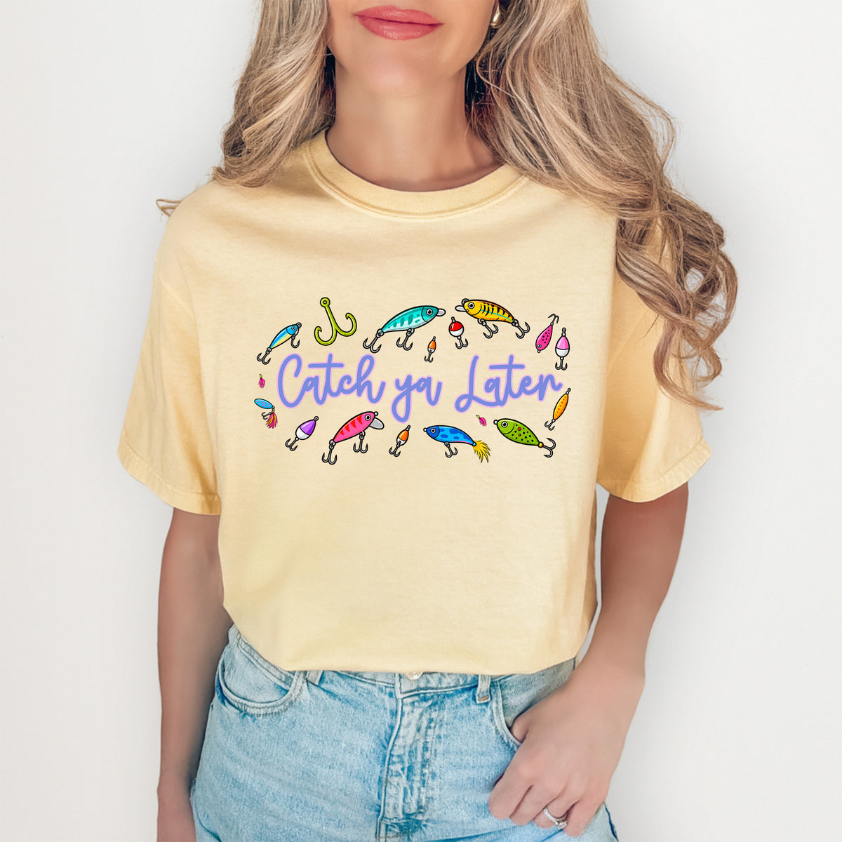 Lake Life Outdoor Graphic T-Shirt – \"Catch Ya Later\" Vintage Fishing Lures