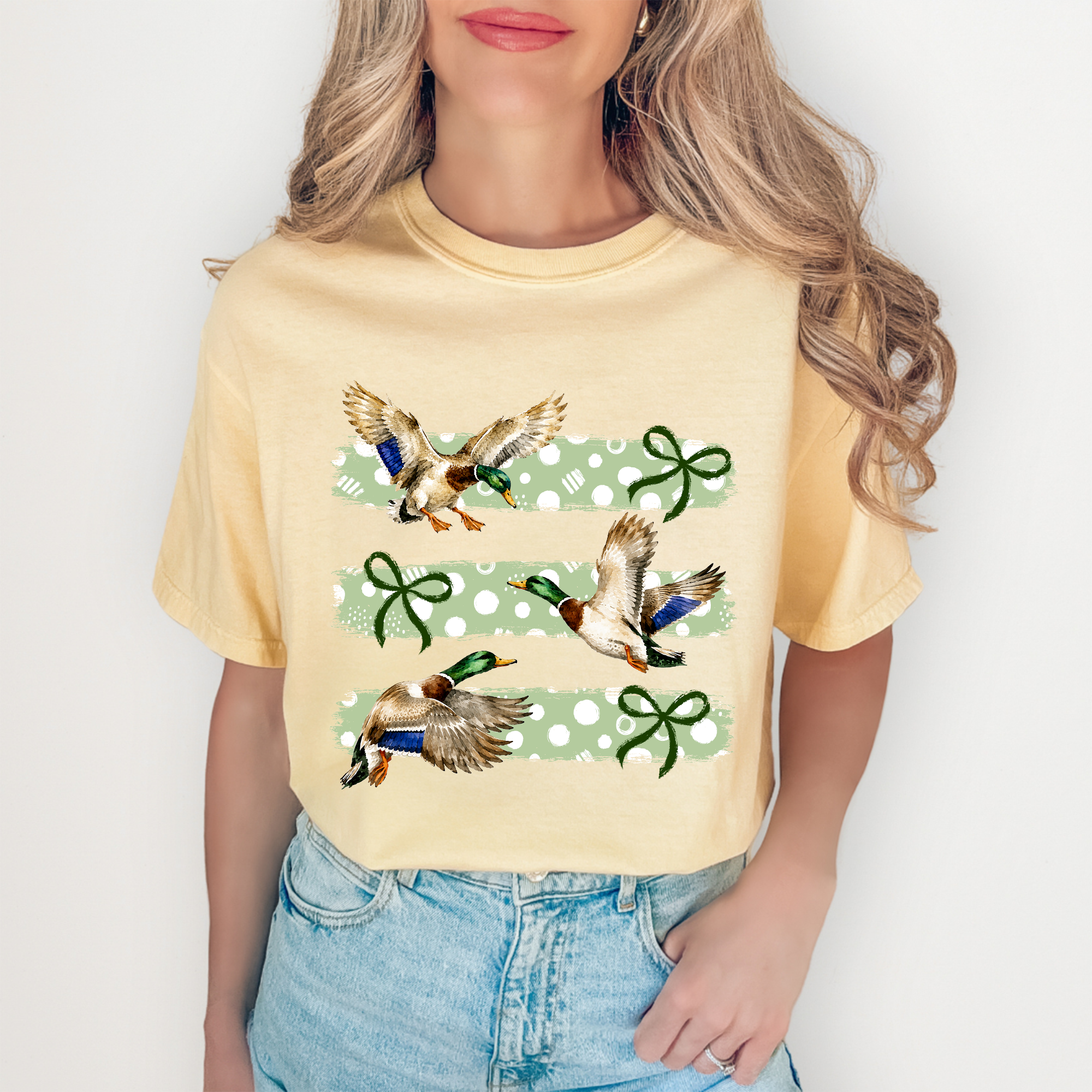T-shirt de chasse au canard colvert, style rétro vintage