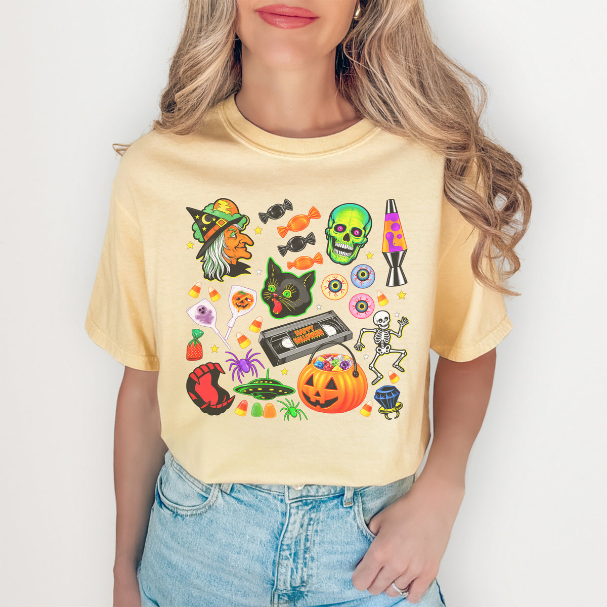 Camiseta gráfica nostálgica de Halloween de los años 90