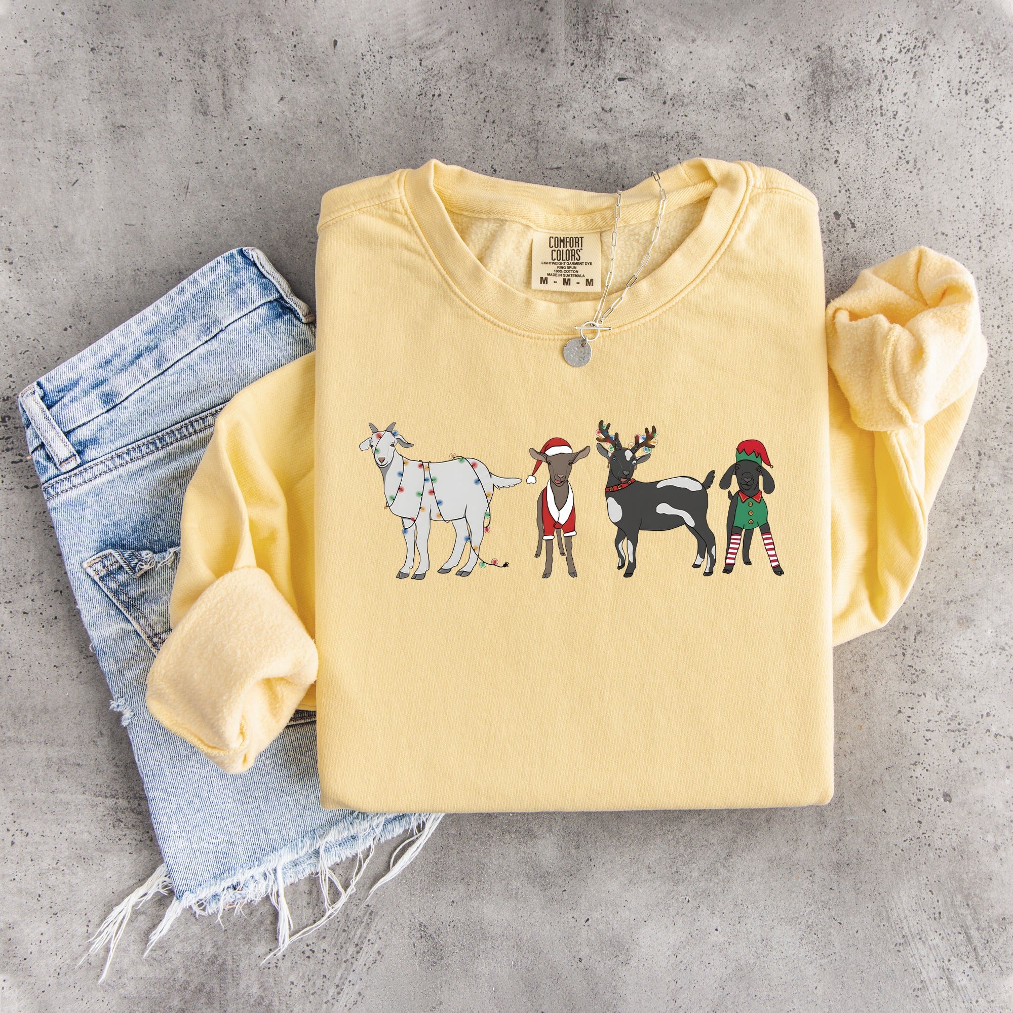 Weihnachts-Ziegen-Sweatshirt