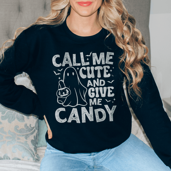 Call Me Cute An Give Me Candy Sweatshirt Black / S Peachy Sunday T-Shirt
