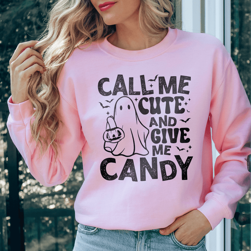 Call Me Cute An Give Me Candy Sweatshirt Light Pink / S Peachy Sunday T-Shirt