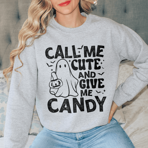 Call Me Cute An Give Me Candy Sweatshirt Sport Grey / S Peachy Sunday T-Shirt