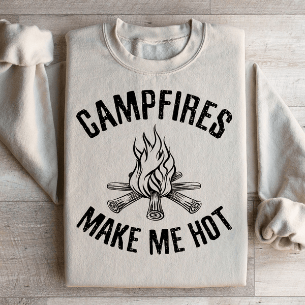 Campfires Make Me Hot Sweatshirt Sand / S Peachy Sunday T-Shirt