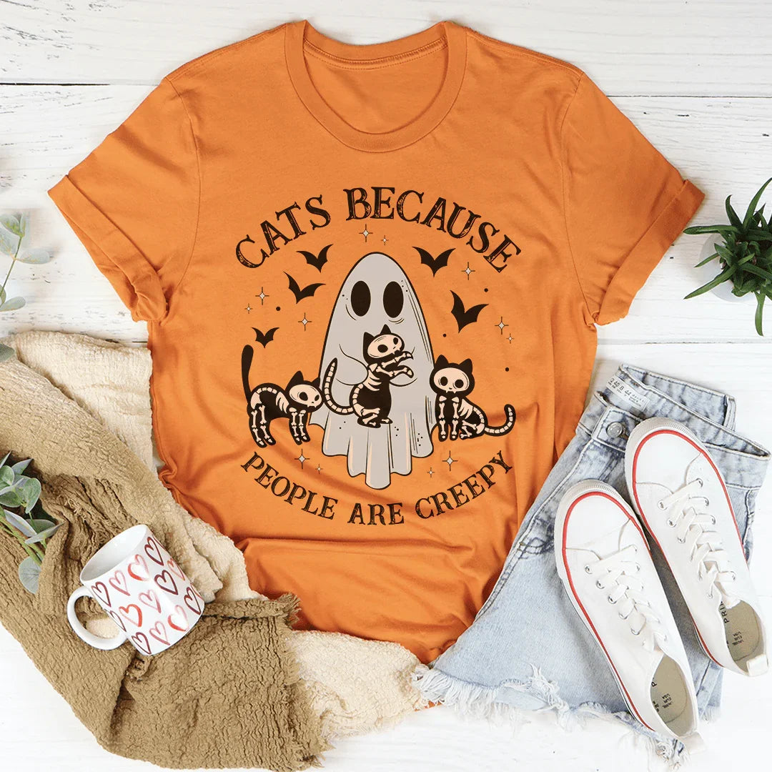 Cats Because People Are Creepy Tee Heather Orange / S Peachy Sunday T-Shirt