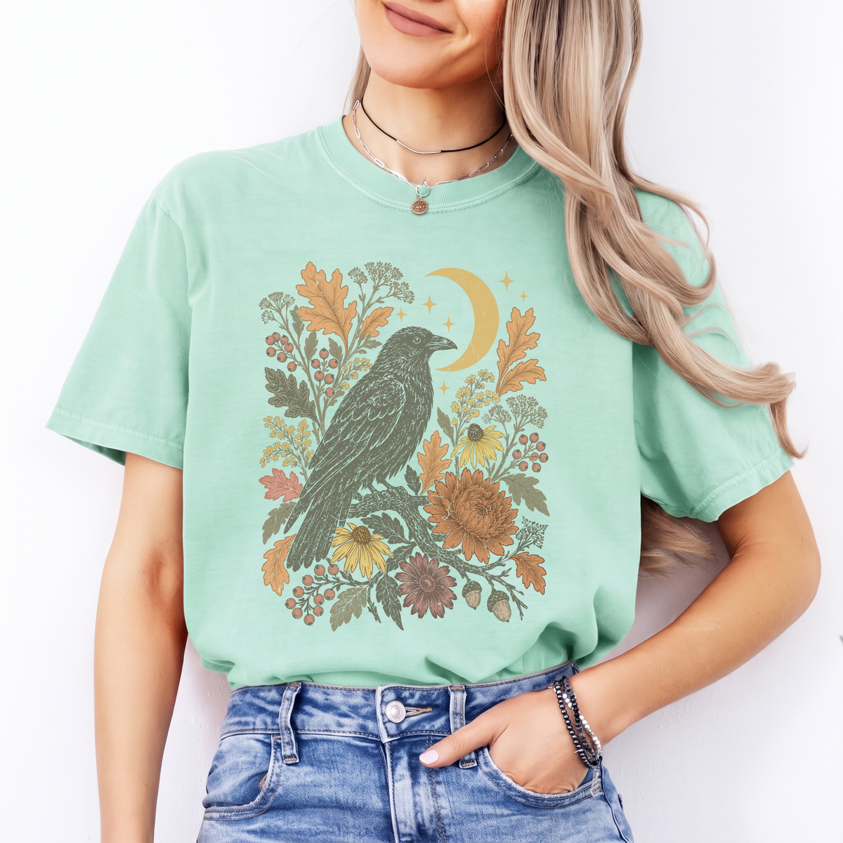 T-shirt d’automne « Corbeau céleste »
