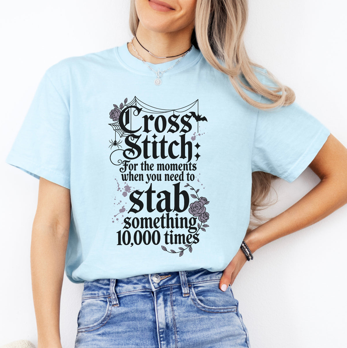 T-shirt à broderie au point de croix
