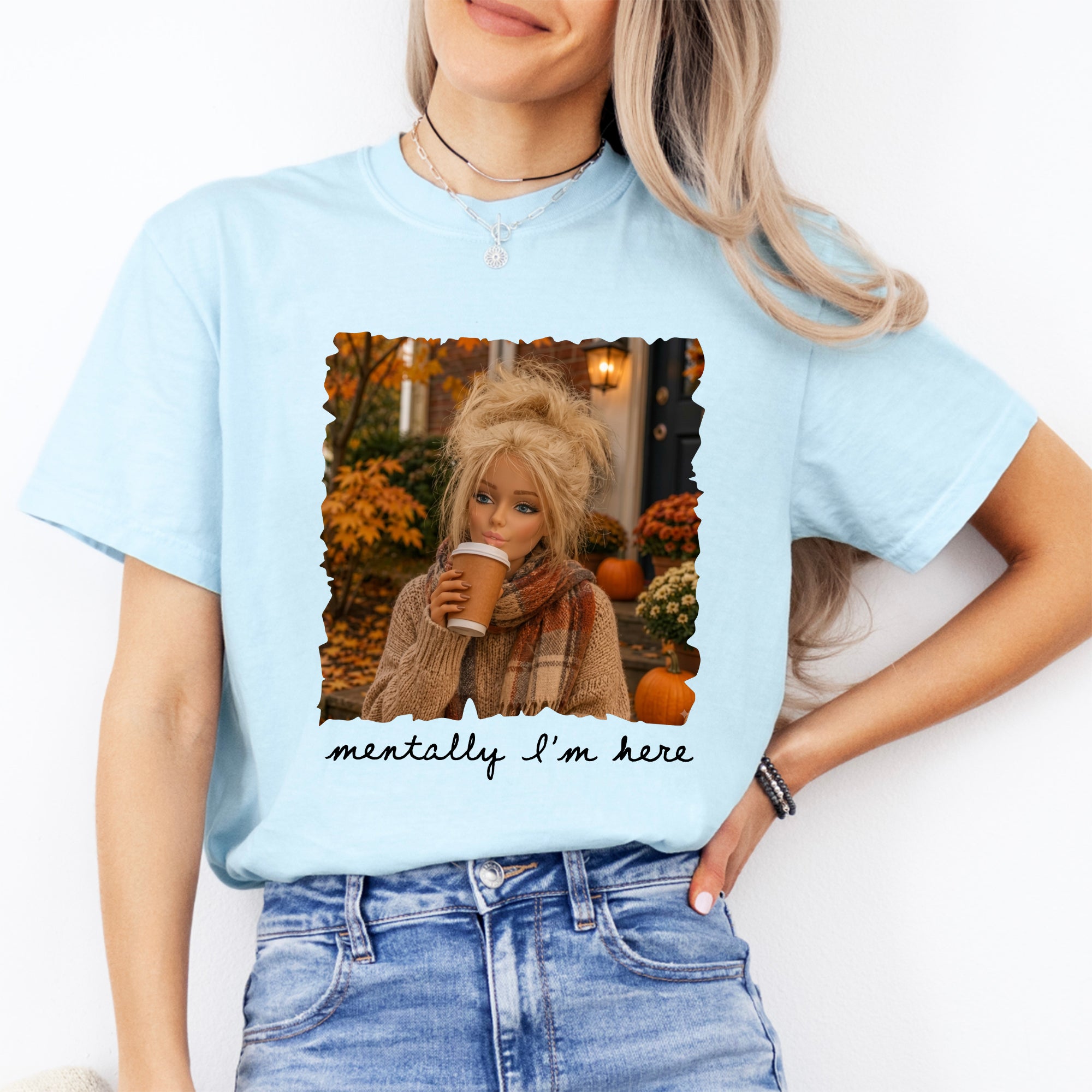 T-shirt « Mentalement, je suis ici »