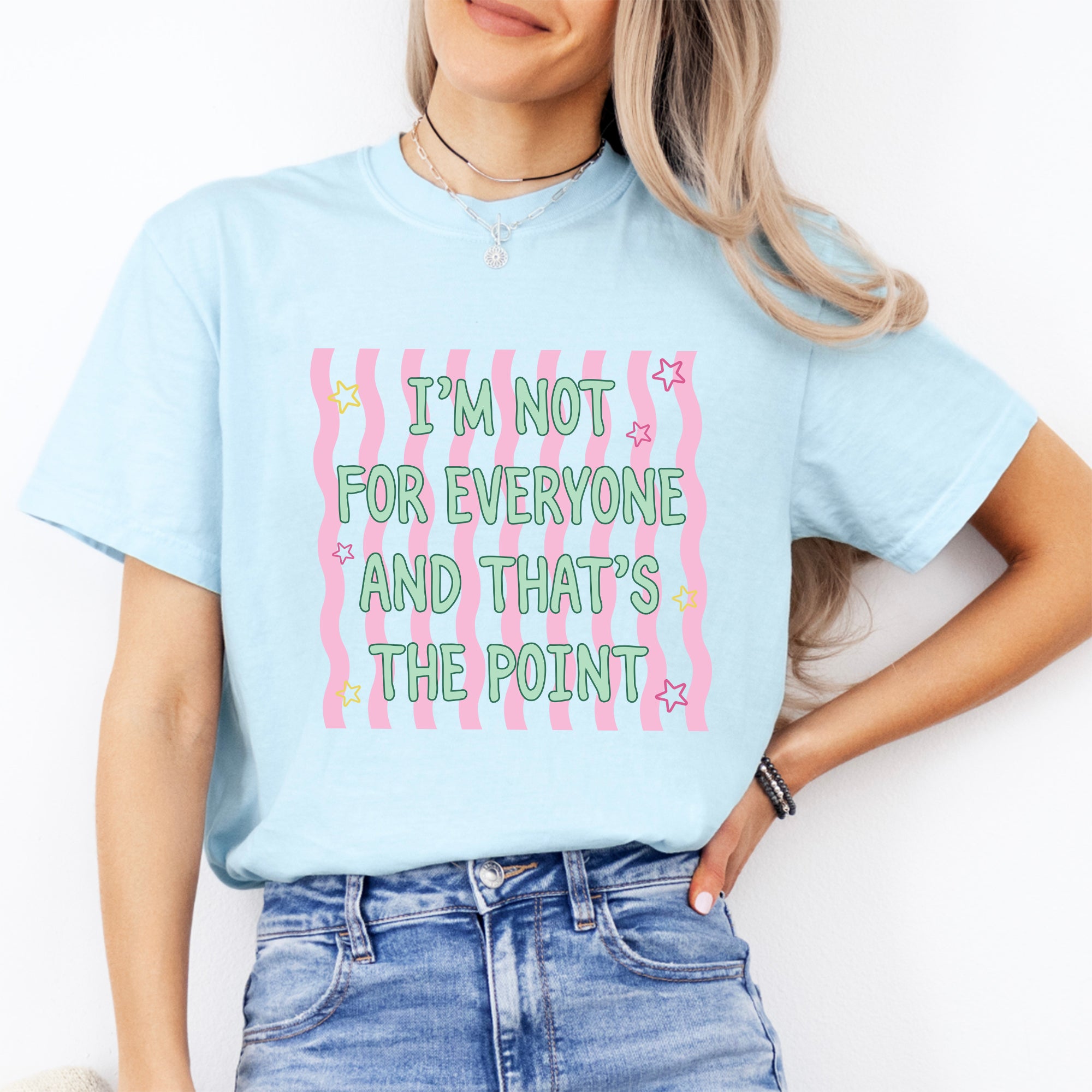 Gestreiftes T-Shirt „Ich bin nicht für jeden“