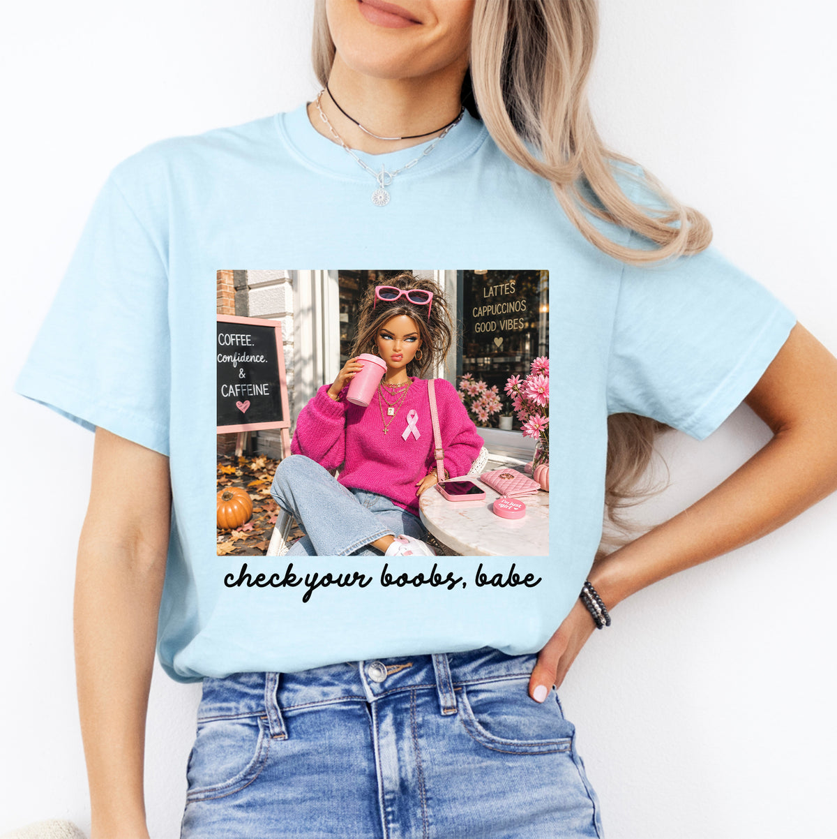 Camiseta «Check Your Boobs Babe» de concienciación sobre el cáncer de mama