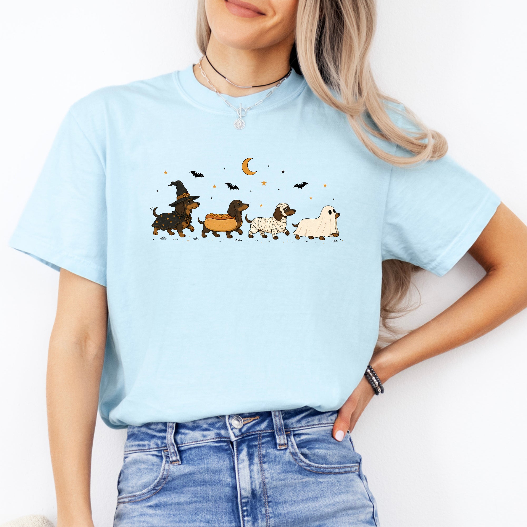 Camiseta de disfraces de Halloween para perros salchicha