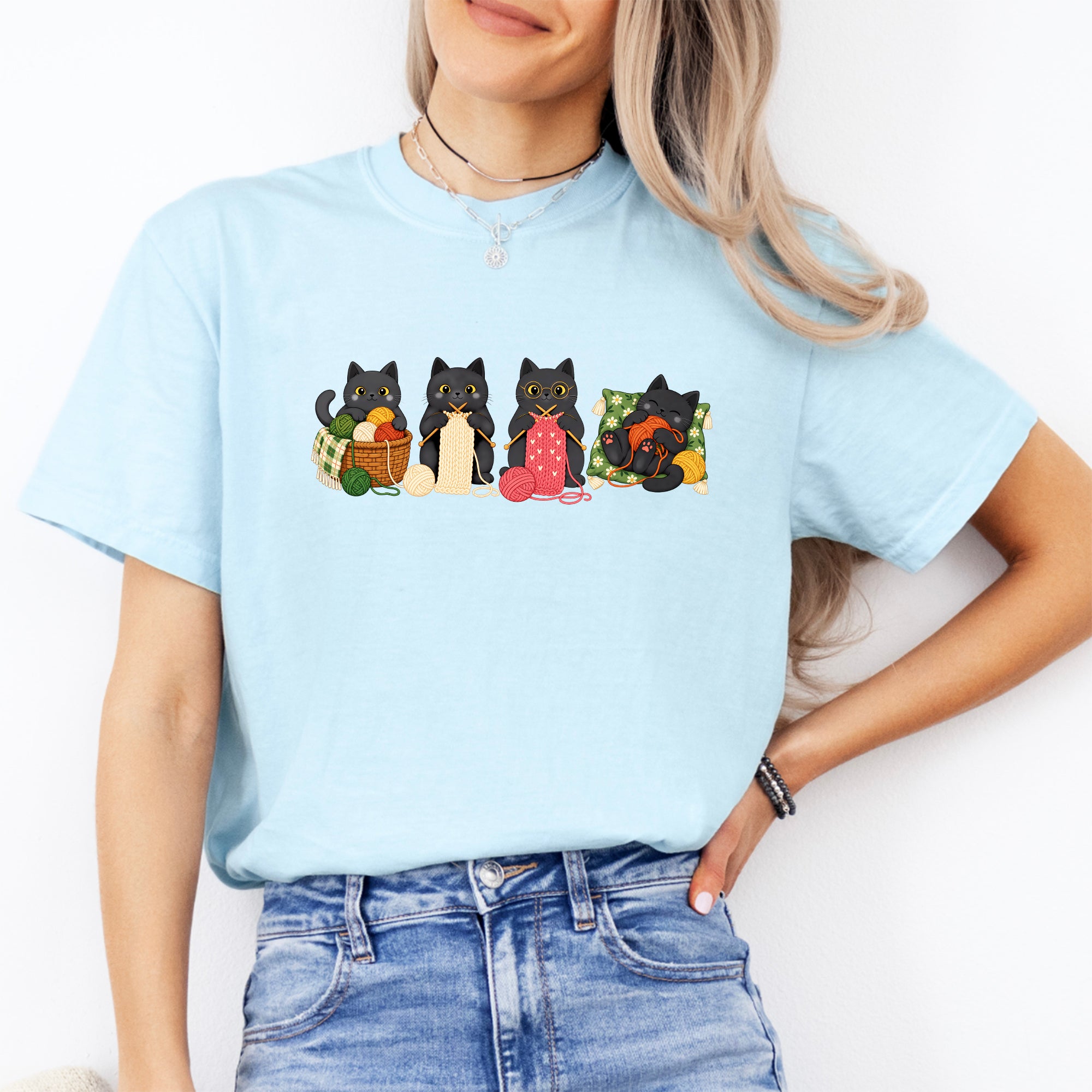 Black Cats Knitting Tee