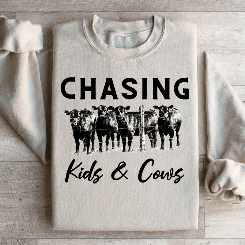 Chasing Kids & Cows Sweatshirt Sand / S Peachy Sunday T-Shirt