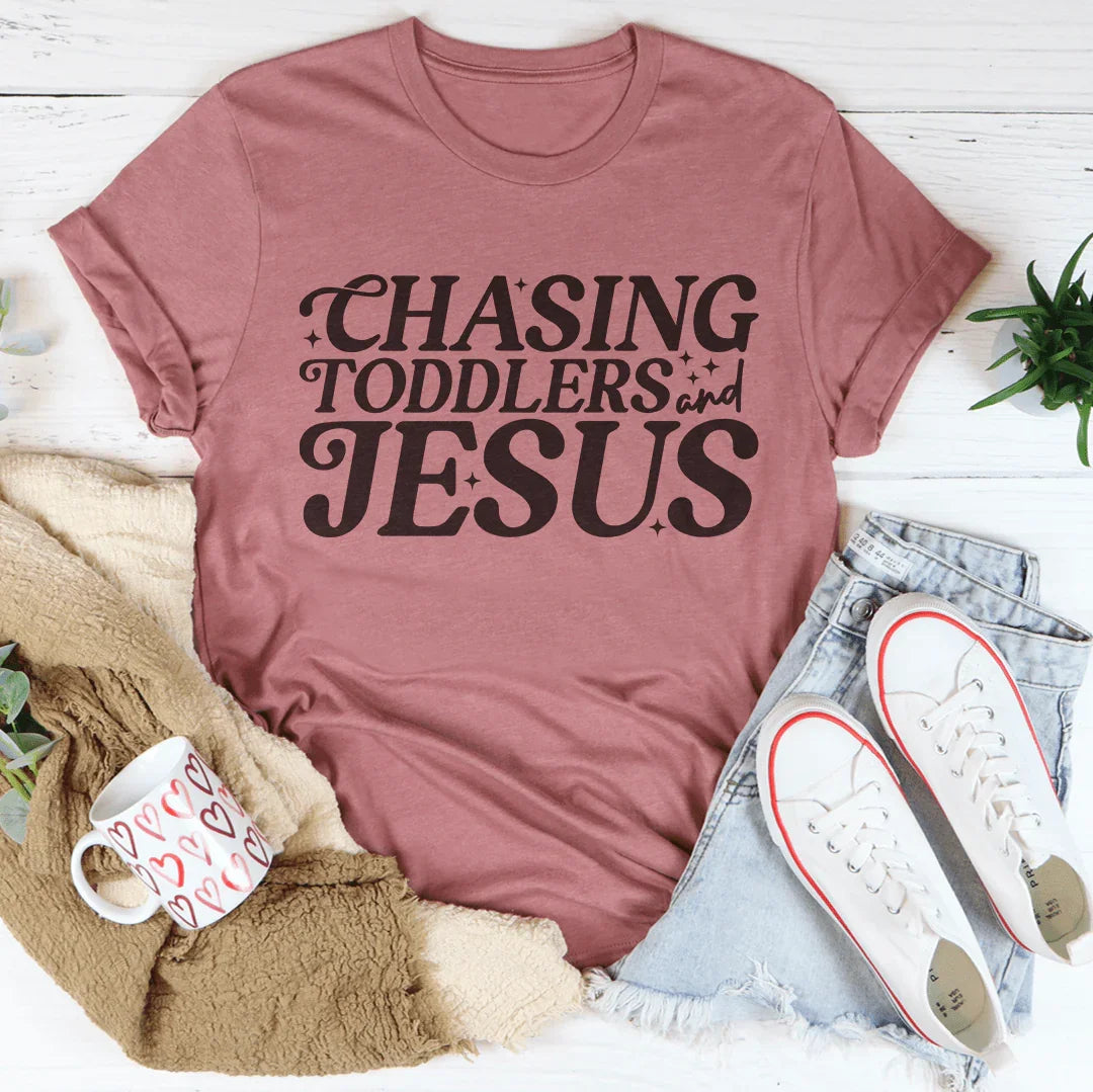 Chasing Toddlers And Jesus Tee Mauve / S Peachy Sunday T-Shirt
