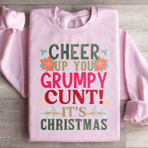 Cheer Up It's Christmas Sweatshirt Light Pink / S Peachy Sunday T-Shirt