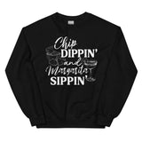 Chip Dippin And Margarita Sippin Sweatshirt Black / S Peachy Sunday T-Shirt