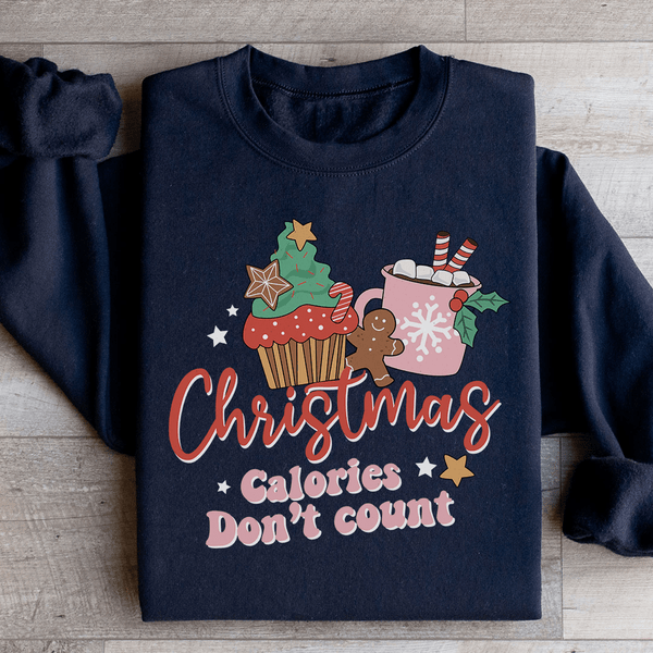 Christmas Calories Don't Count Sweatshirt Black / S Peachy Sunday T-Shirt