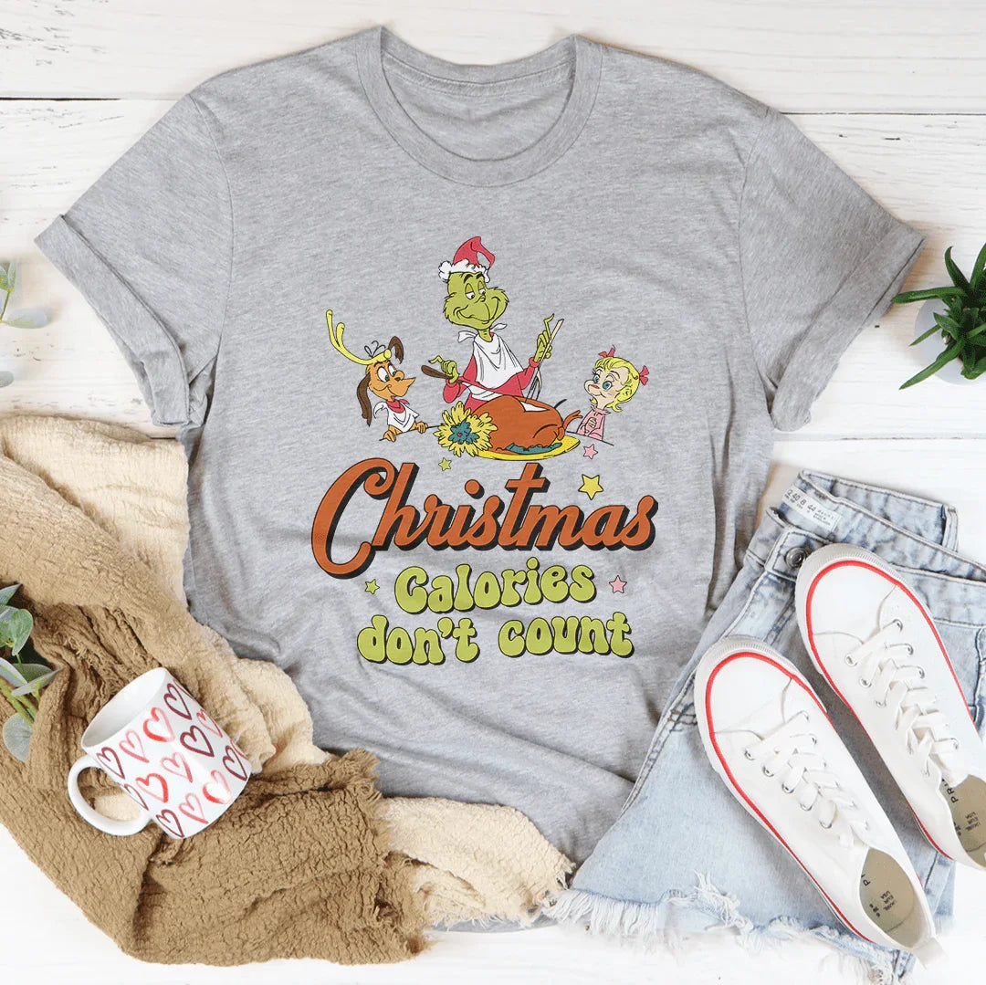 Christmas Calories Don't Count Tee Athletic Heather / S Peachy Sunday T-Shirt